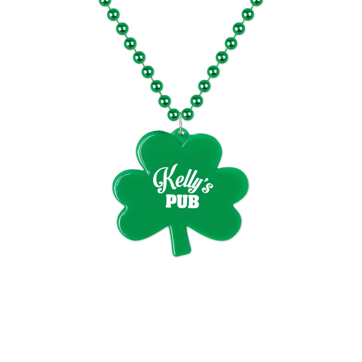 Green Shamrock Medallion Beads