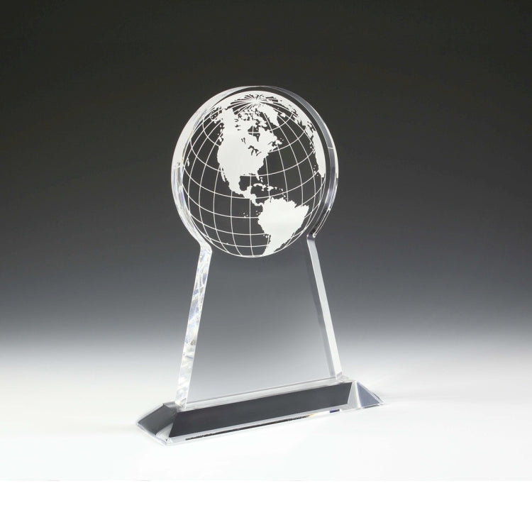 Tall Globe Award - Laser Engraved - (7½" x 9¼" x ¾")