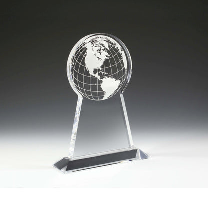 Tall Globe Award - Laser Engraved - (7½" x 9¼" x ¾")