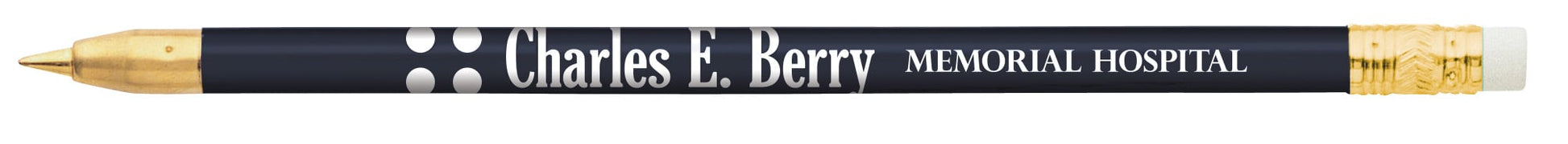 Front View of Black with Black Ink Arrowhead Pen