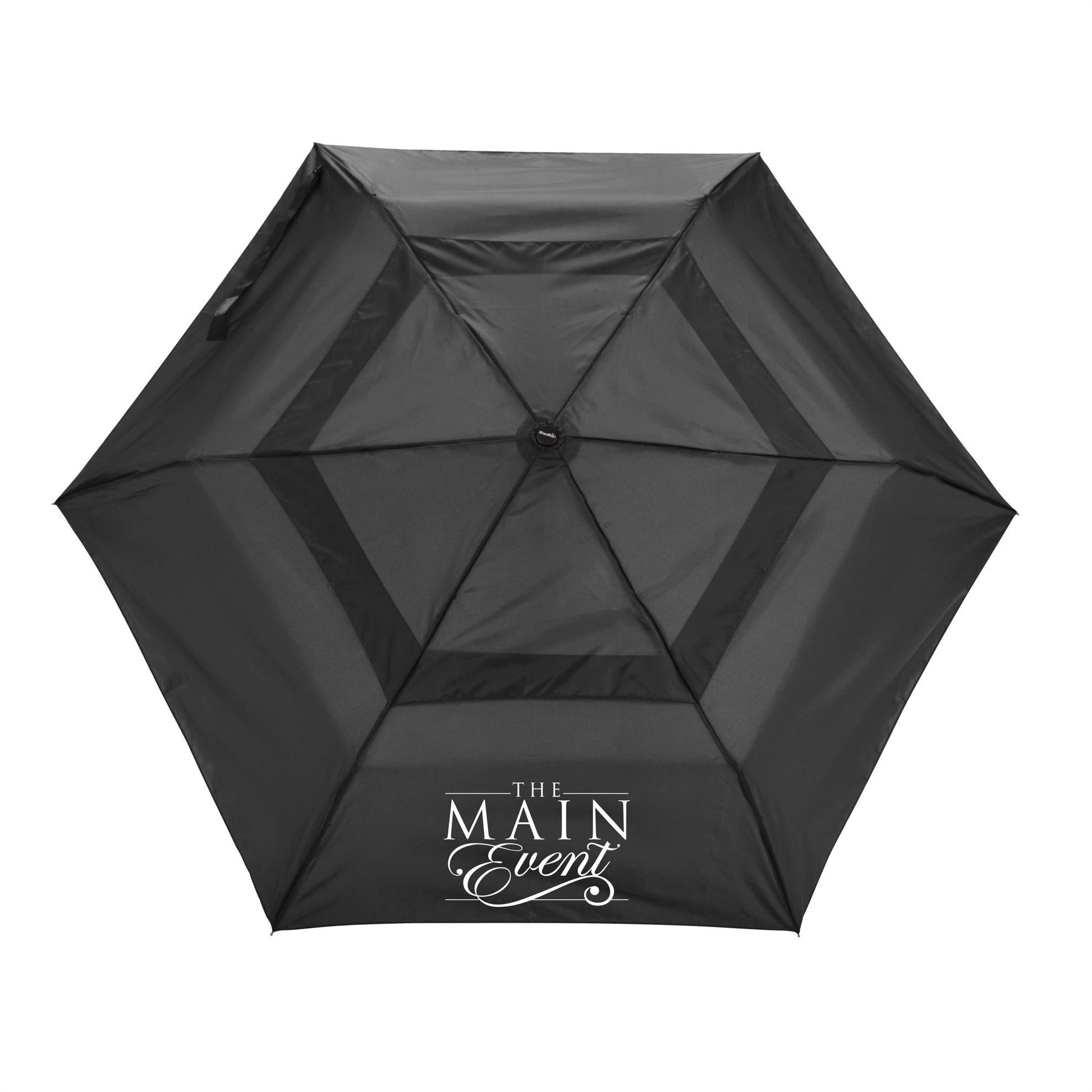 Front View of Black Shed Rain™ Windjammer® 43" Vented Auto-Open/Close Compact Umbrella