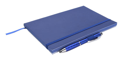 Front View of Black Good Value™ Color Edge Journal with Metallic Stylus Pen