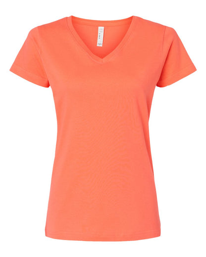 Women's Fine Jersey V-Neck Tee - 3507