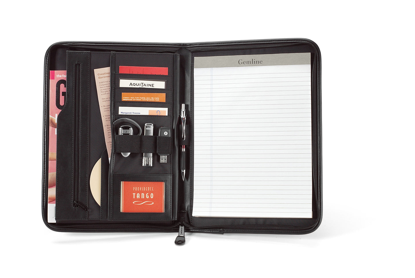 Black Global Leather Padfolio