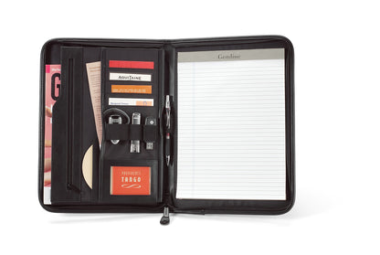 Black Global Leather Padfolio