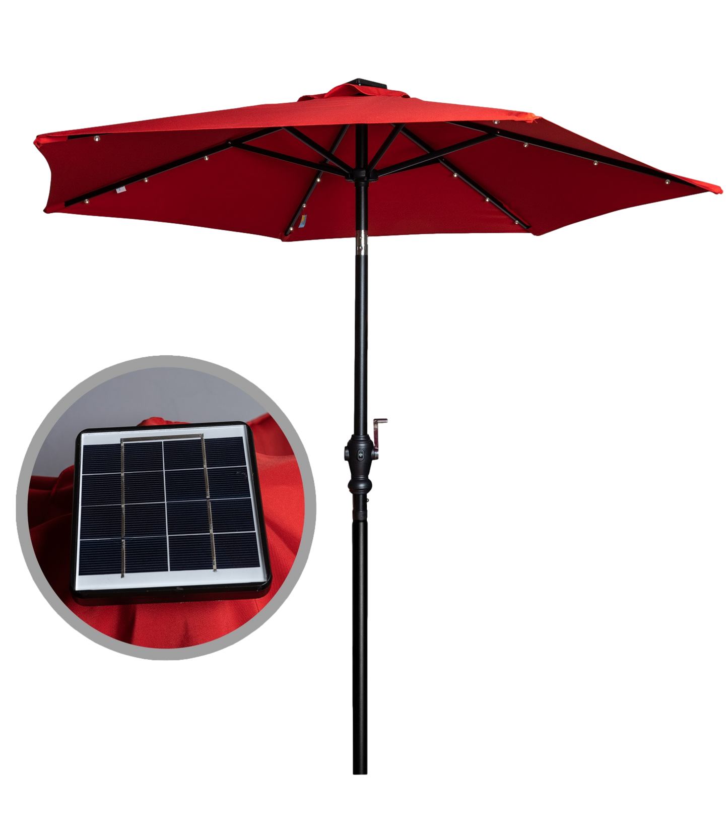 Black 7' LED Market Umbrella