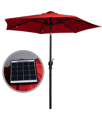 Black 7' LED Market Umbrella