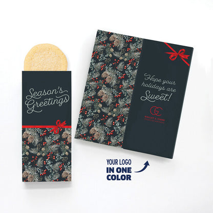 One Color Foil-Stamped Stock Pine Boughs & Berries Sweeter Cards with Sugar Cookies