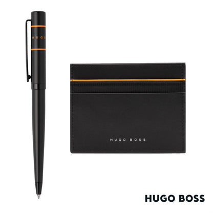 Hugo Boss® Gear Card Holder/Ribbon Matrix Ballpoint Pen
