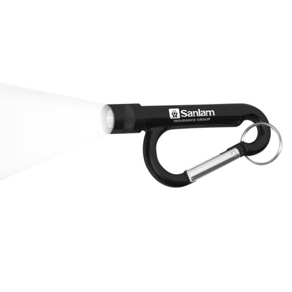 "Chiron Light" Metal Carabiner Flashlight with Split Ring Attachment