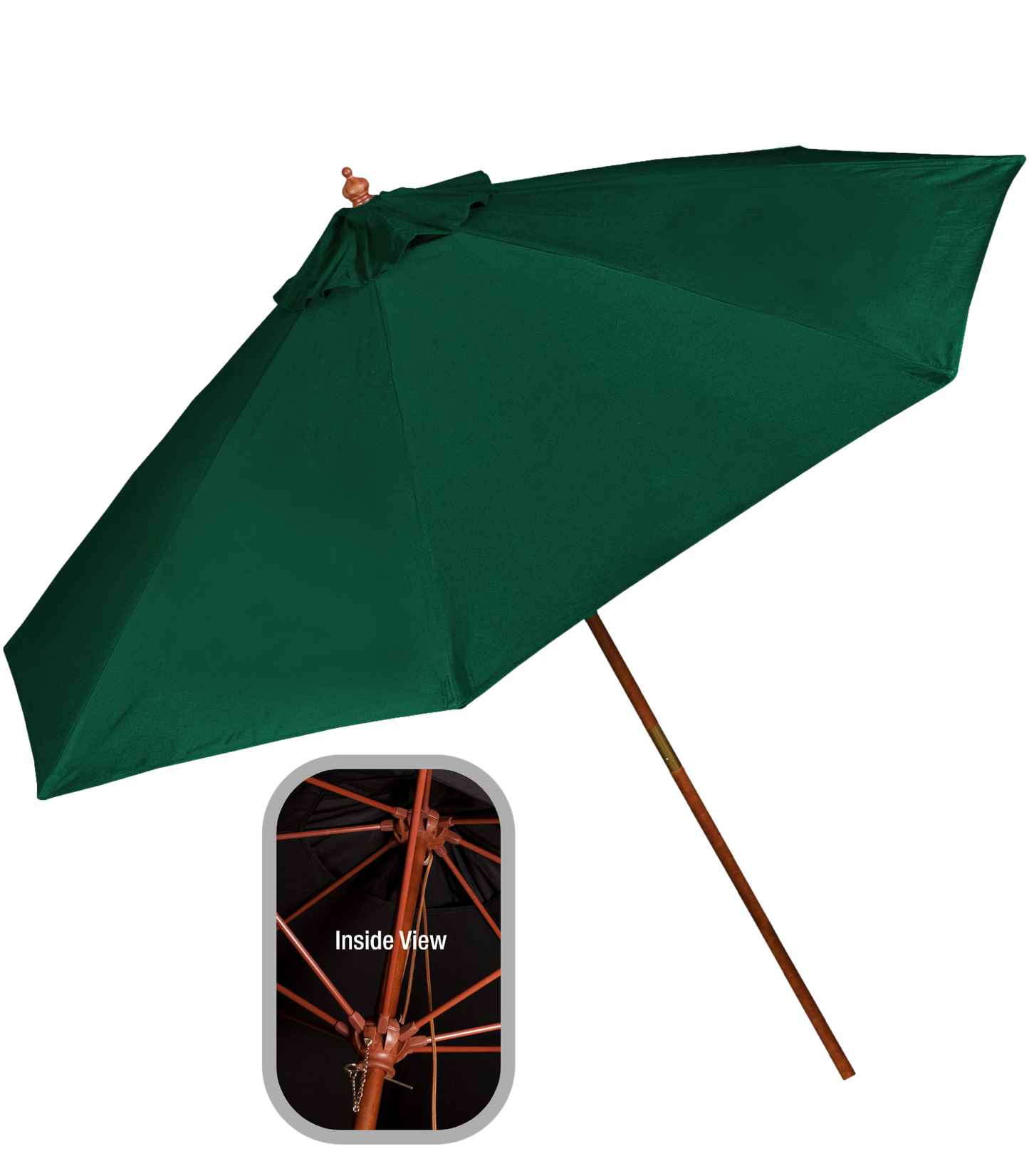 9' Wooden Market Umbrella