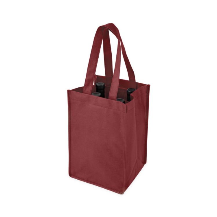 True® 4 Bottle Non-Woven Wine Tote