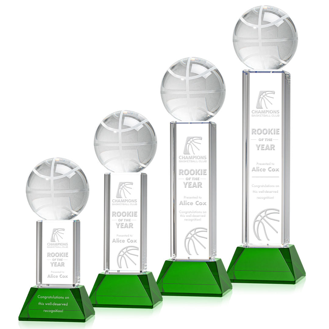 Basketball Award on Stowe Base - Green