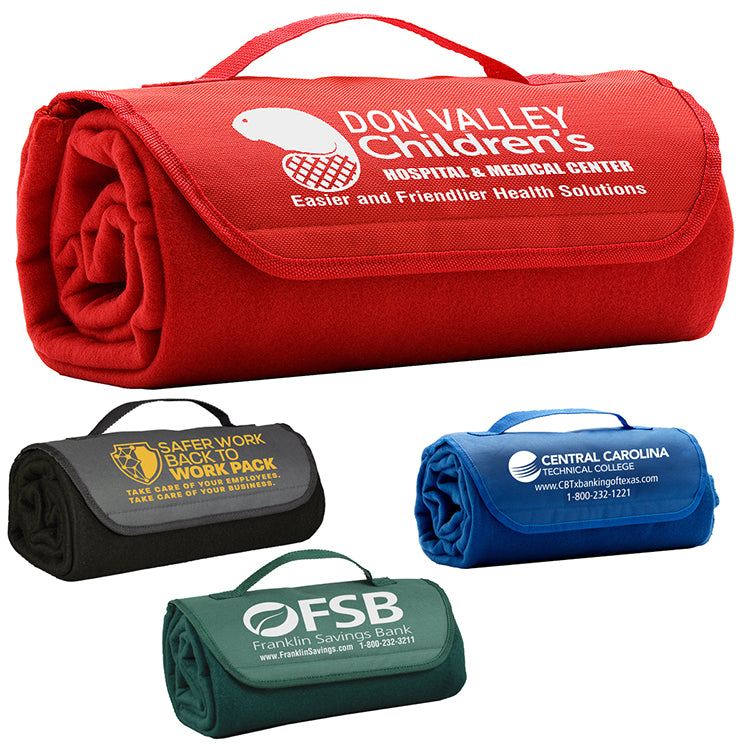 RB300-Hunter Green "Ready To Roll" Roll Up Fleece Blanket