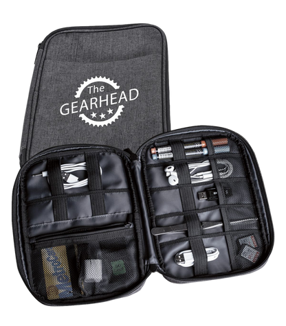 Gray Zippered Tech Organizer Carrying Case