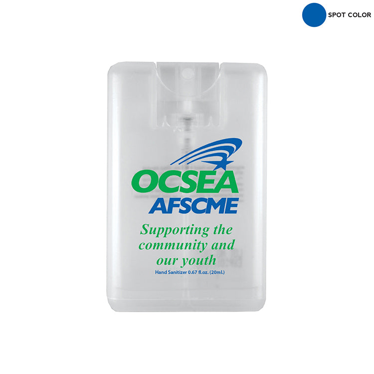 20 ml. Antibacterial Hand Sanitizer Spray in Credit Card Shape Bottle (Spot Color Print)