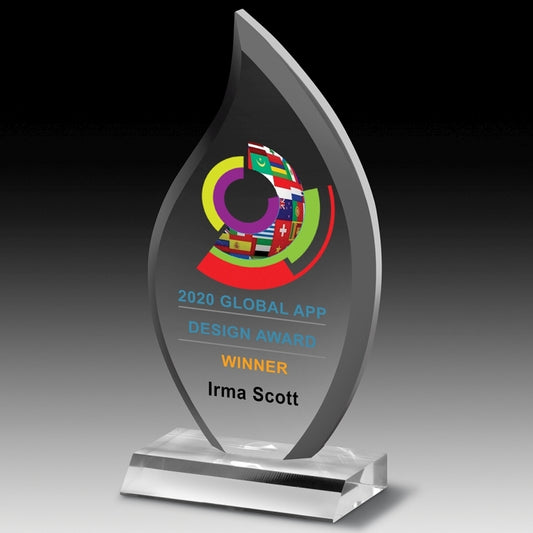 Multi-Faceted Acrylic Award (5" x 9 1/2" x 3/4") - 4 Color Process