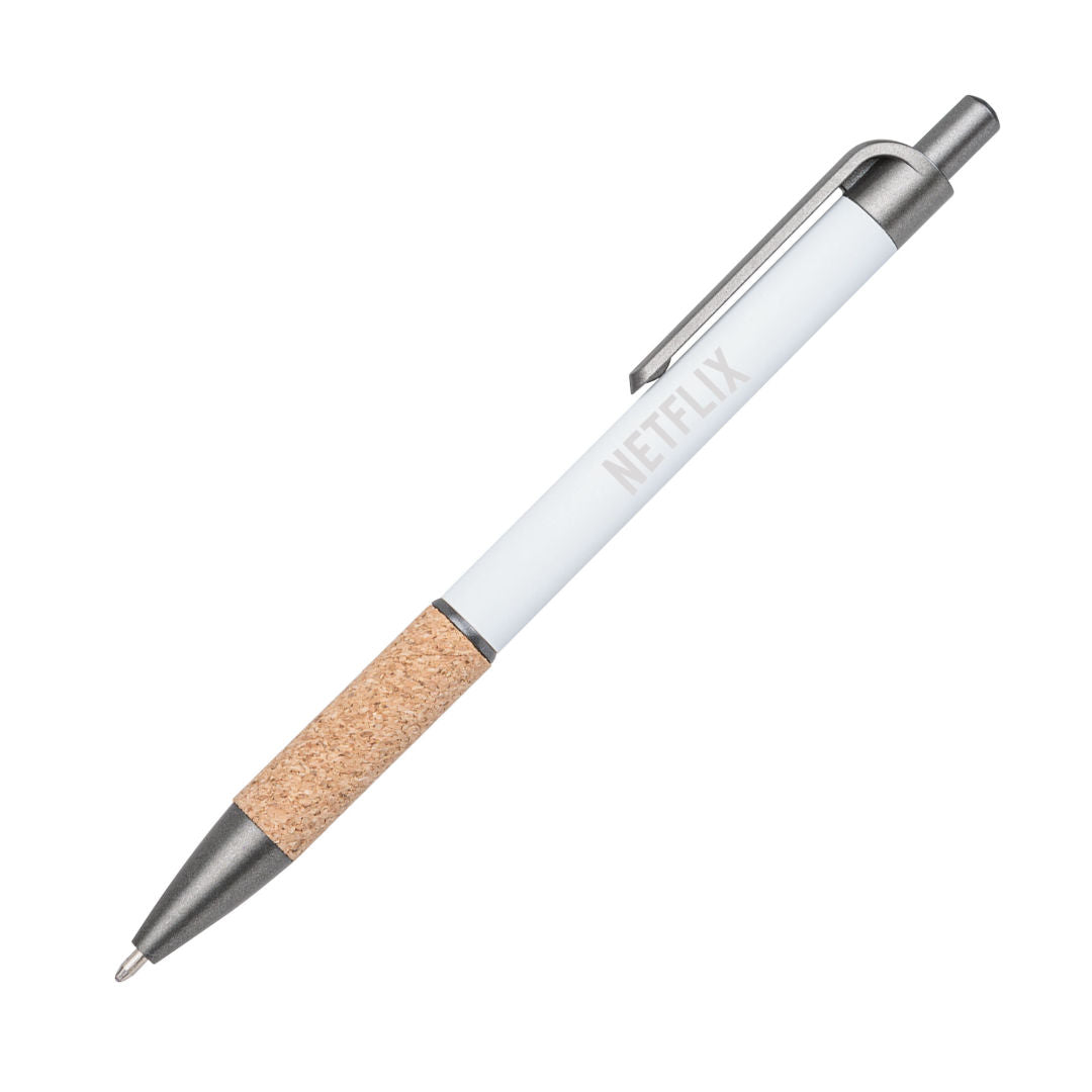 Otto Aluminum Pen w/Cork Grip & Blue Refill