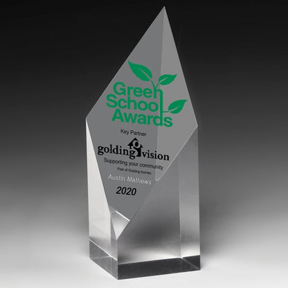 Diamond Obelisk Award (5 3/4" H x 2" L x 2" D) -Laser Engraved