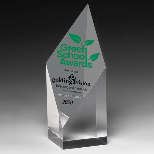 Diamond Obelisk Award (5 3/4" H x 2" L x 2" D) -Laser Engraved