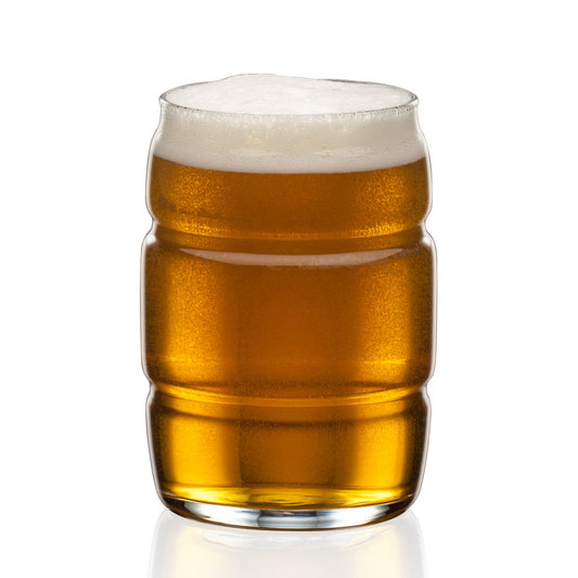 Barrel Beer Glass - Deep Etch