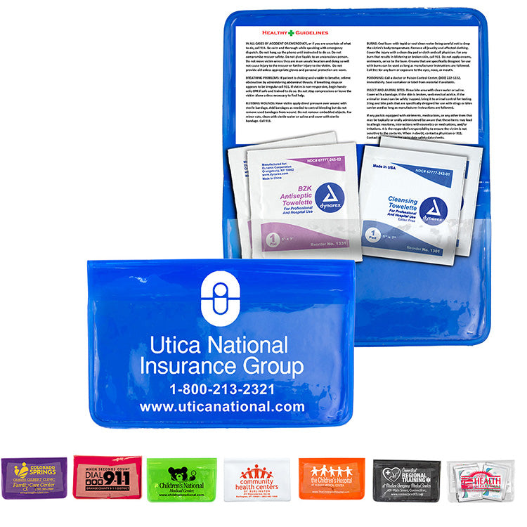 "Crescent" Antiseptic & Disinfectant Wipes Pack In Translucent Vinyl pouch
