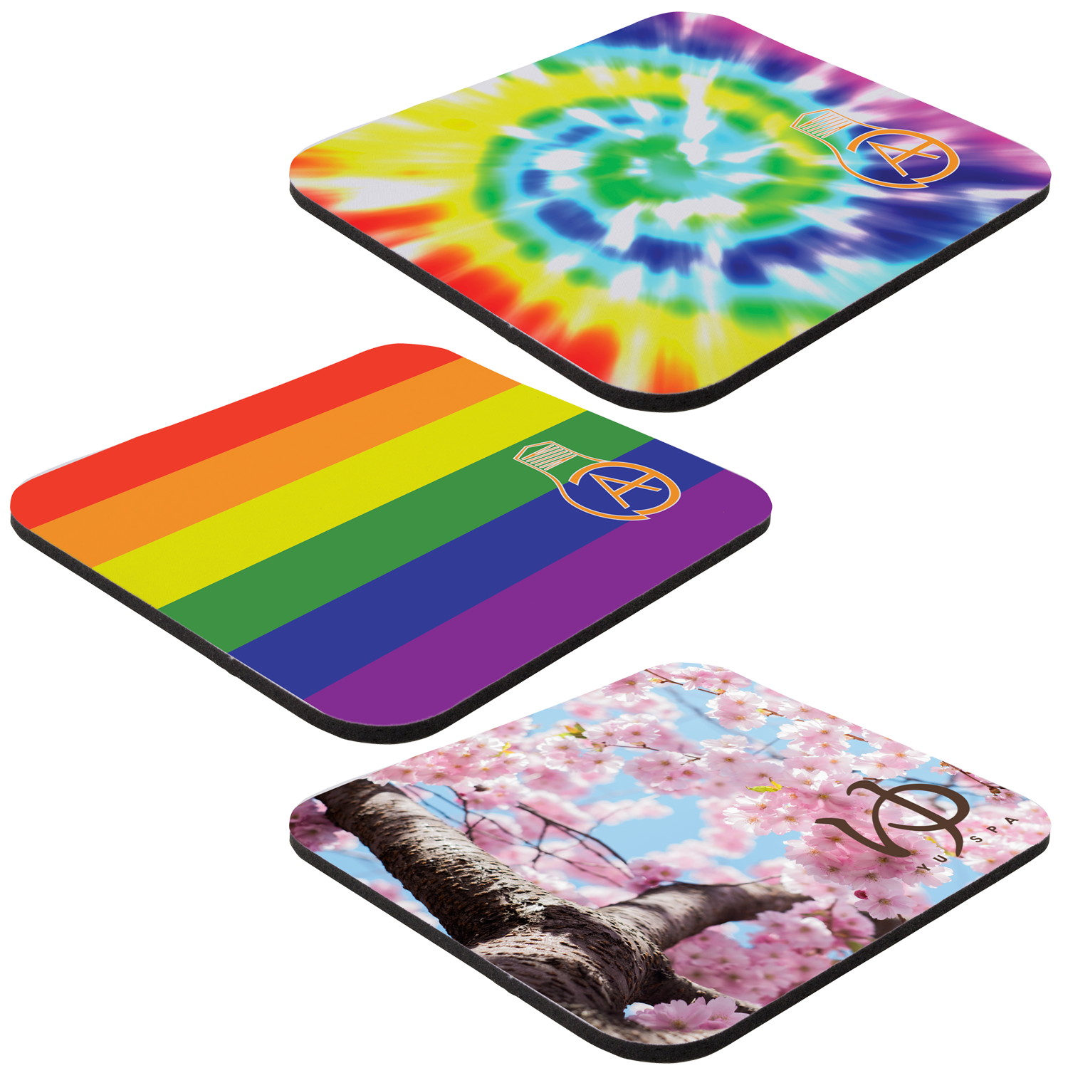 Rainbow 7" X 8" X 1/8" Full Color Hard Surface Mouse Pad