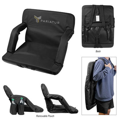 BLACK Portable Reclining Stadium Chair