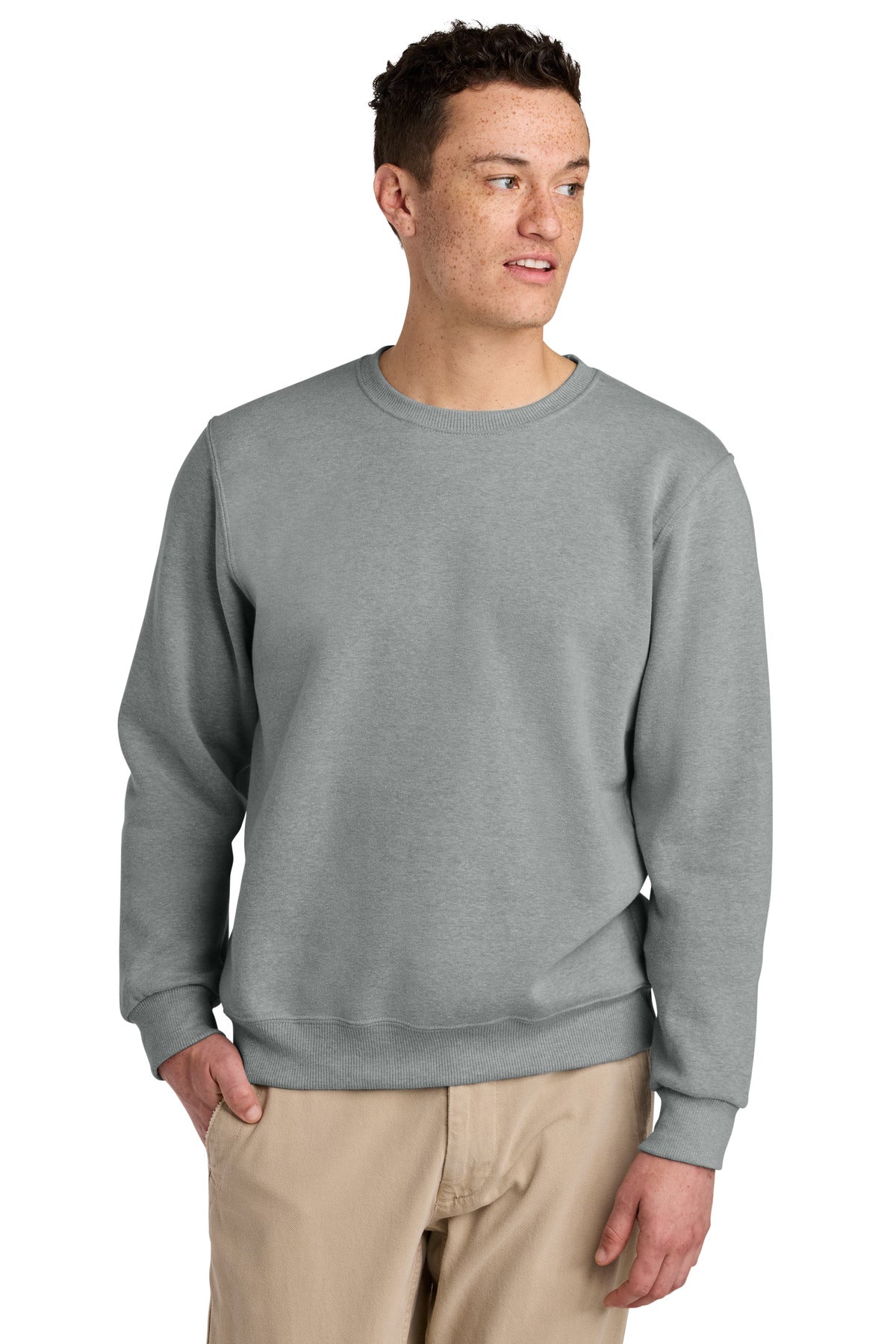 SanMar 701M_frostgreyheather_model_front.jpg