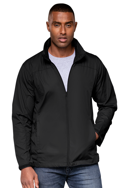 Black Full-Zip Lightweight Hooded Jacket  - XS