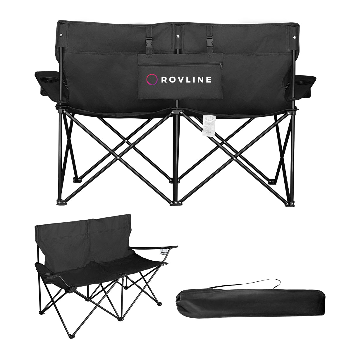 BLACK Double Take Folding Chair For Two