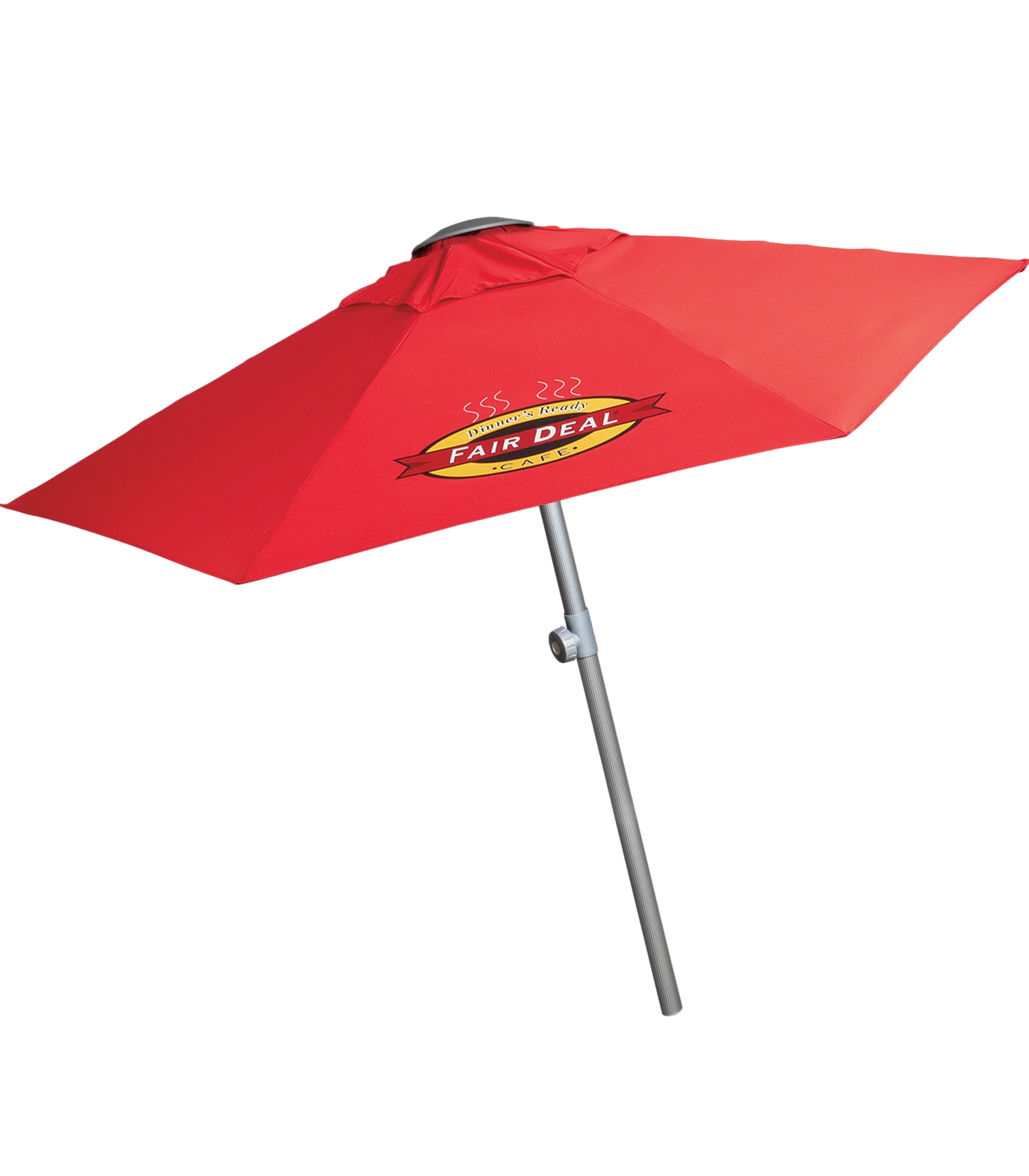 Black 7' Telescopic Aluminum Market Umbrella
