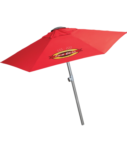 Black 7' Telescopic Aluminum Market Umbrella