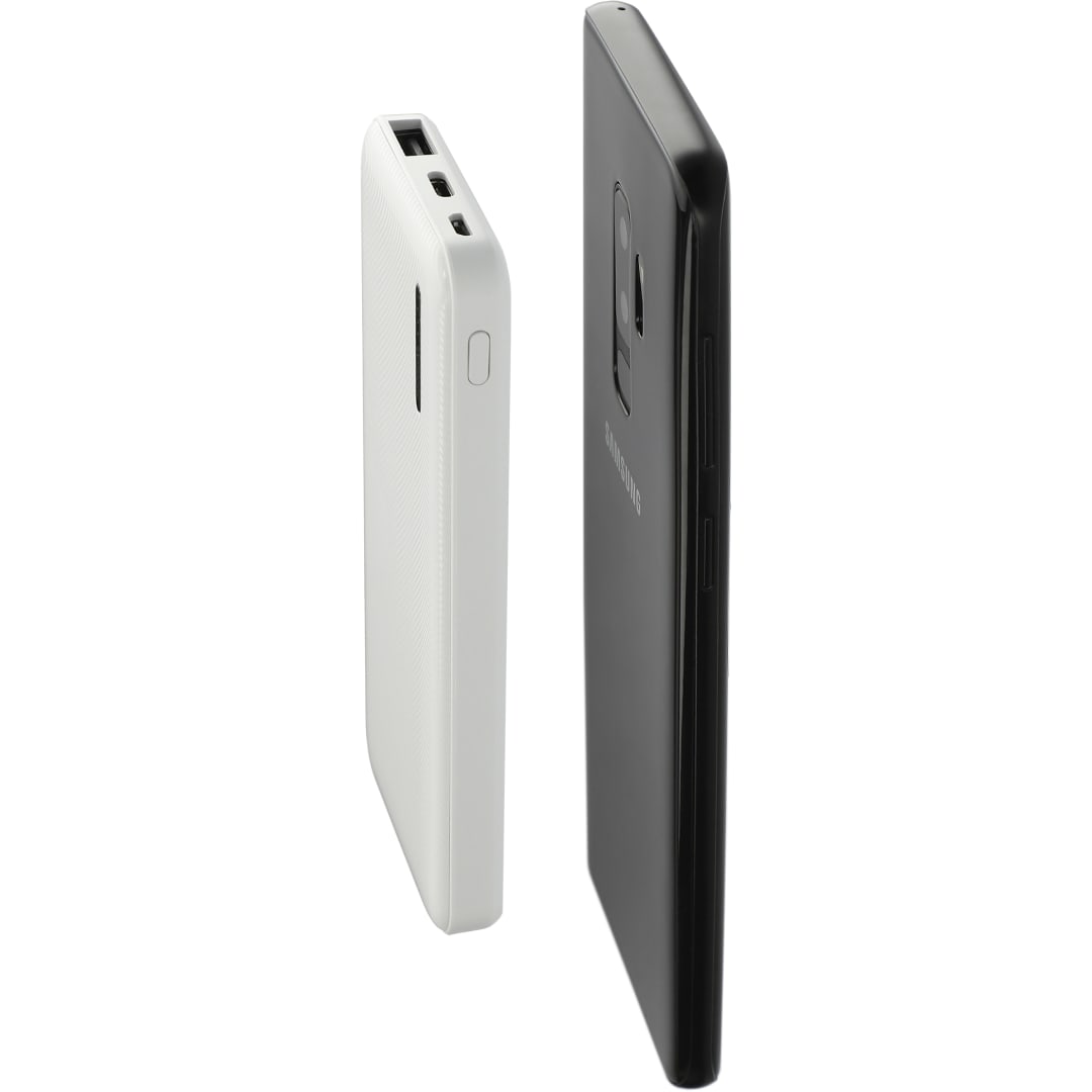 Front View of White Zodiac High Density 5000 mAh Power Bank