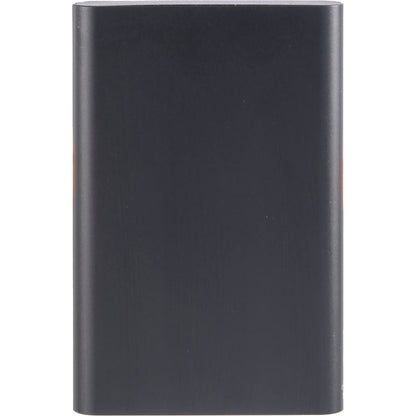 Front View of Black UL Listed Exo Recycled Aluminum 5000 mAh Power Ban