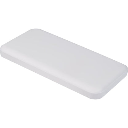 Front View of White UL Listed 5,000 mAh Power Bank with Multi-Cables
