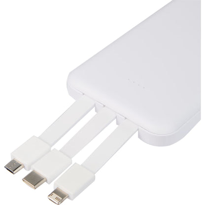 UL Listed 5,000 mAh Power Bank with Multi-Cables