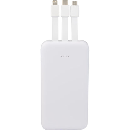 UL Listed 5,000 mAh Power Bank with Multi-Cables