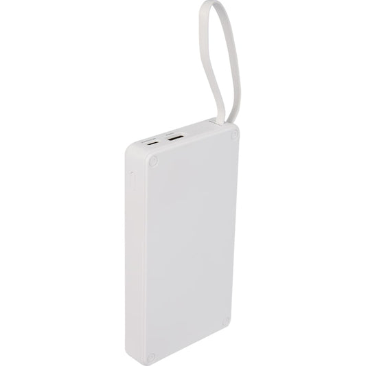 Front View of White Pure Power 10,000 mAh 35W PD Power Bank