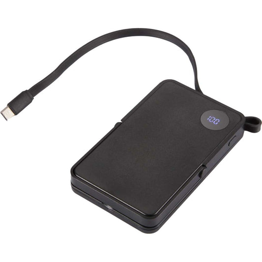 Front View of Black UL Listed MagClick™ Power Bank and Watch Charger