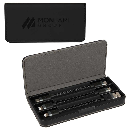 Front View of Black mophie Cable Travel Kit