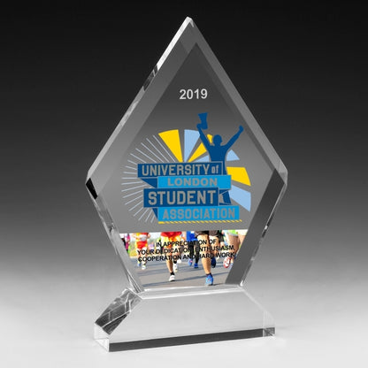 Multi-Faceted Acrylic Award - 6” x 7 1/2” - Laser Engraved
