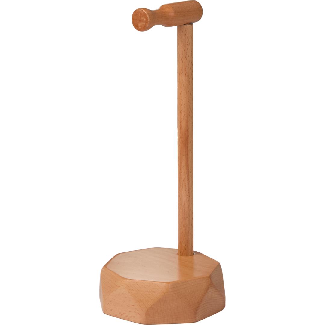 Front View of Brown Desk Tune FSC® 100% Wood Headphone Stand
