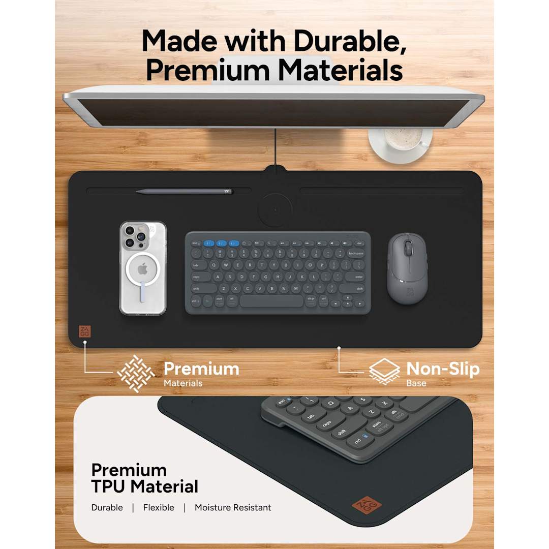 Zagg Desk Mat with Wireless Charging