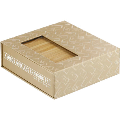 Natural FSC® 100% Bamboo Wireless Charge Pad w/Dual Output