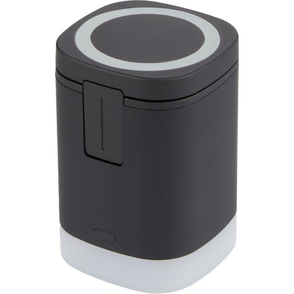 Front View of Black Glow 3-in-1 15W MagClick™ Wireless Charging Stand