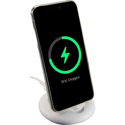 Front View of White Fast Fold MagClick™ Qi2 Wireless Charging Stand