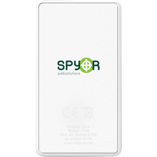 Front View of White Chipolo CARD