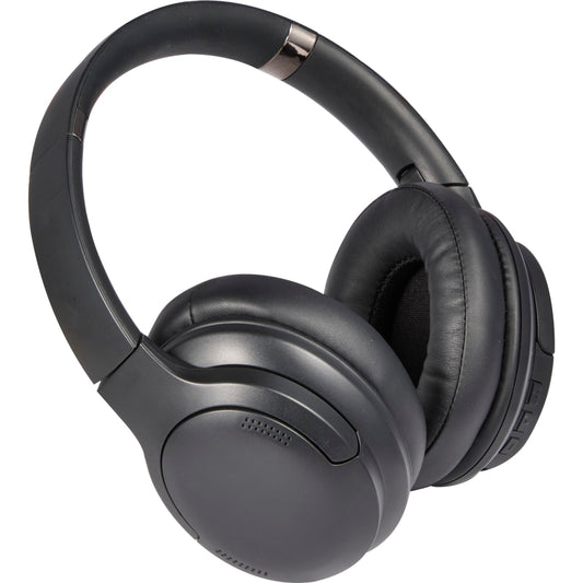 Front View of Black SoulMic Bluetooth Headphones