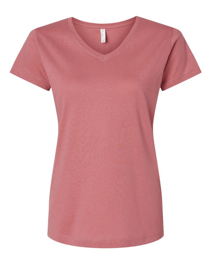 Women's Fine Jersey V-Neck Tee - 3507